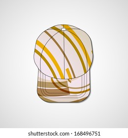 Abstract illustration on peaked cap, template editable.