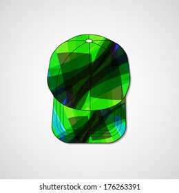 Abstract illustration on peaked cap, template editable.