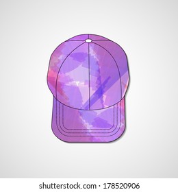 Abstract illustration on peaked cap, template editable.