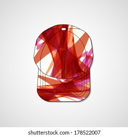 Abstract illustration on peaked cap, template editable.
