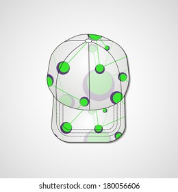 Abstract illustration on peaked cap, template editable.