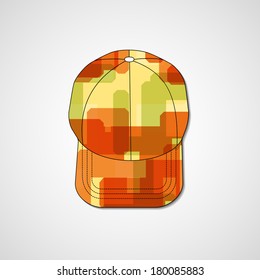 Abstract illustration on peaked cap, template editable.