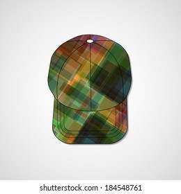 Abstract illustration on peaked cap, template editable.