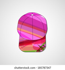 Abstract illustration on peaked cap, template editable.