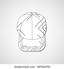 Abstract illustration on peaked cap, template editable.