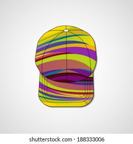 Abstract illustration on peaked cap, template editable.