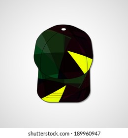 Abstract illustration on peaked cap, template editable.