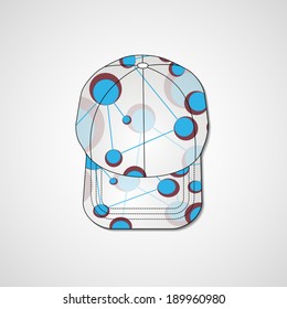Abstract illustration on peaked cap, template editable.