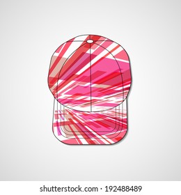 Abstract illustration on peaked cap, template editable.