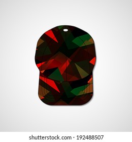 Abstract illustration on peaked cap, template editable.