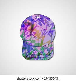 Abstract illustration on peaked cap, template editable.