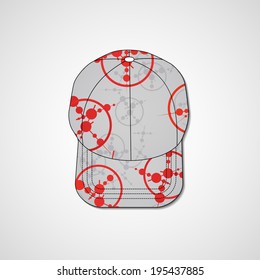 Abstract illustration on peaked cap, template editable.