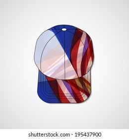 Abstract illustration on peaked cap, template editable.