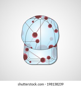 Abstract illustration on peaked cap, template editable.