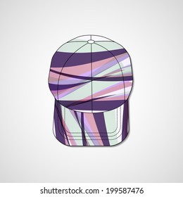 Abstract illustration on peaked cap, template editable.