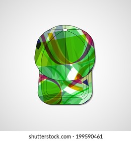 Abstract illustration on peaked cap, template editable.