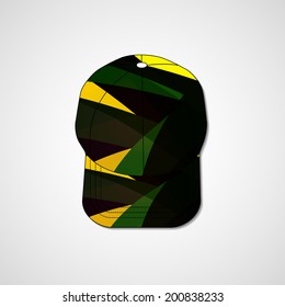 Abstract illustration on peaked cap, template editable.