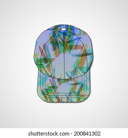 Abstract illustration on peaked cap, template editable.