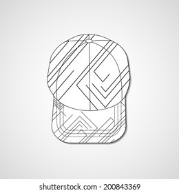 Abstract illustration on peaked cap, template editable.