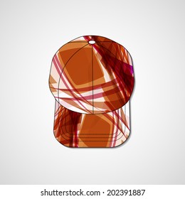 Abstract illustration on peaked cap, template editable.
