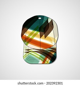 Abstract illustration on peaked cap, template editable.