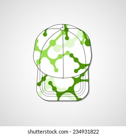 Abstract illustration on peaked cap, template editable.