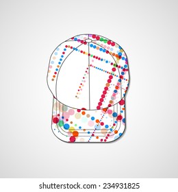 Abstract illustration on peaked cap, template editable.