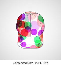 Abstract illustration on peaked cap, template editable.