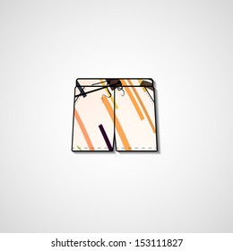 Abstract illustration on shorts, template editable.