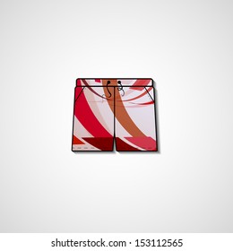 Abstract illustration on shorts, template editable.