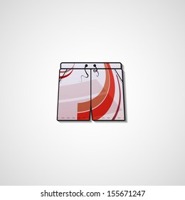 Abstract illustration on shorts, template editable.