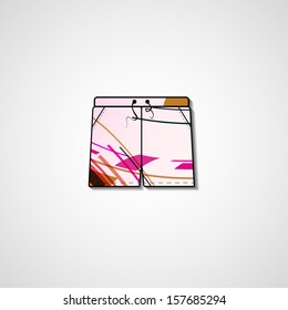 Abstract illustration on shorts, template editable.