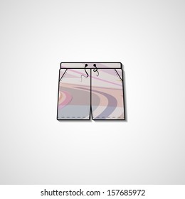 Abstract illustration on shorts, template editable.