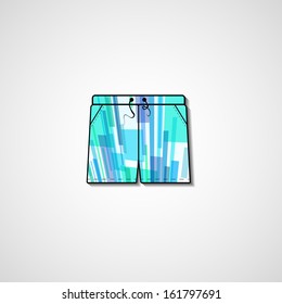 Abstract illustration on shorts, template editable.