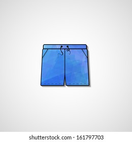 Abstract illustration on shorts, template editable.