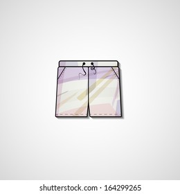 Abstract illustration on shorts, template editable.