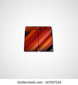 Abstract illustration on shorts, template editable.
