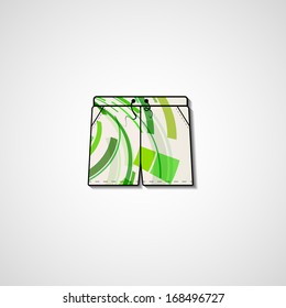 Abstract illustration on shorts, template editable.
