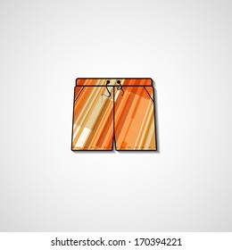 Abstract illustration on shorts, template editable.