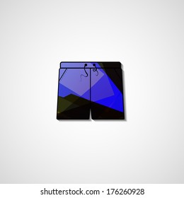 Abstract illustration on shorts, template editable.