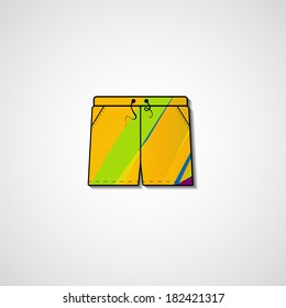 Abstract illustration on shorts, template editable.