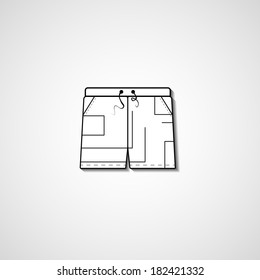 Abstract illustration on shorts, template editable.