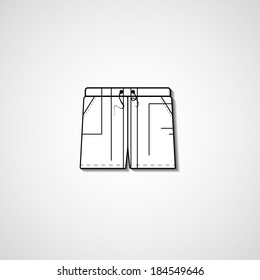 Abstract illustration on shorts, template editable.