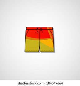 Abstract illustration on shorts, template editable.