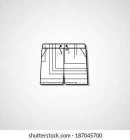Abstract illustration on shorts, template editable.