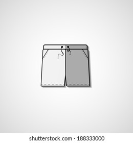 Abstract illustration on shorts, template editable.