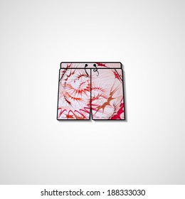 Abstract illustration on shorts, template editable.