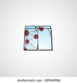 Abstract illustration on shorts, template editable.