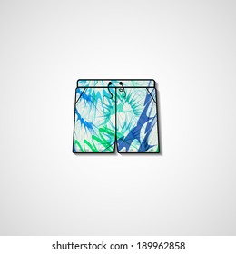 Abstract illustration on shorts, template editable.