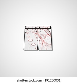 Abstract illustration on shorts, template editable.